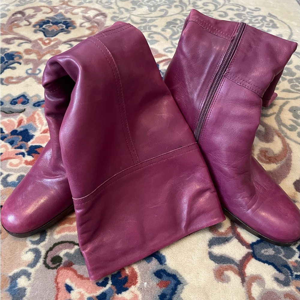 Beautiful Bronx Fuchsia Knee High Leather Boots
